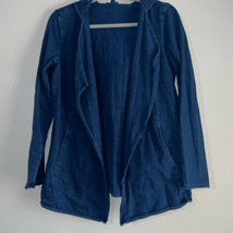 J Jill indigo open hooded cardigan small - £15.65 GBP