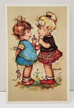 Alfred Mainzer  LITTLE FOLKS Hummel Like Little Girls &#39;Secrets&#39; Postcard H20 - £1.96 GBP