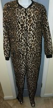 Nick &amp; Nora Leopard Animal Print Footie Pajamas Size S Women&#39;s EUC - £20.36 GBP