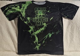 Skull Green Flames Fire Only God Can Judge Me Horror Gothic Scary T-SHIRT - £11.50 GBP+