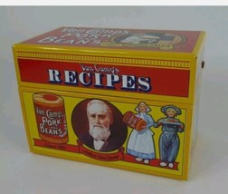 Vintage Van Camp&#39;s Pork &amp; Beans Metal Recipe Box with cards VG Condition 1986 - £14.60 GBP