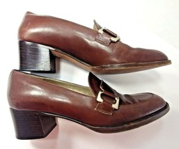 Cole Haan Classic Slip On Brown Leather Loafers Buckle Shoes Womens Size 7 AA - £35.96 GBP