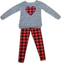 Blush by Us Angels Two Piece Girls Sweater and Legging Set, Grey - Red Plaid, 12 - £13.42 GBP