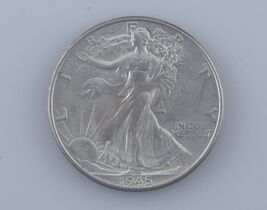 1945 Walking Liberty Silver Half Dollar 50c (BU) Brilliant Uncirculated  - €44,22 EUR