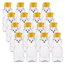16 Pack 8 Fluid Oz Plastic Bear Honey Bottle Jars, Honey Squeeze Bottle ... - $40.99