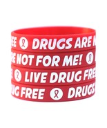 60 Adult 40 ChildRed Ribbon Wristbands - Drugs Are Not For Me / Live Dru... - $79.17 CAD