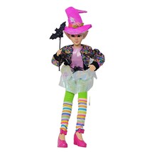 19&quot; Fabric Pink Halloween Positionable Girl Elf  with Spider Witch Hat Wreath At - £39.41 GBP