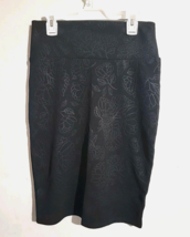 LulaRoe Midi Skirt Floral Imprinted Black sz XSmall - £13.22 GBP