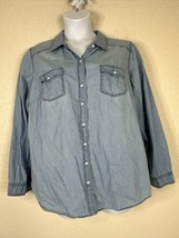 Torrid Womens Plus Size 2 (2X) Light Chambray Button-Up Shirt Long Sleeve - $21.60