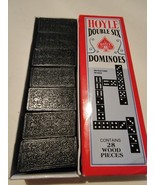 Vintage 1990s Hoyle Double Six Dominoes 28 Wood Pieces Game 1992 model #... - £10.99 GBP