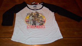 Women&#39;s Teen 70&#39;S Style Star Wars The Force Awakens Rey Finn T-shirt Large New - £15.57 GBP