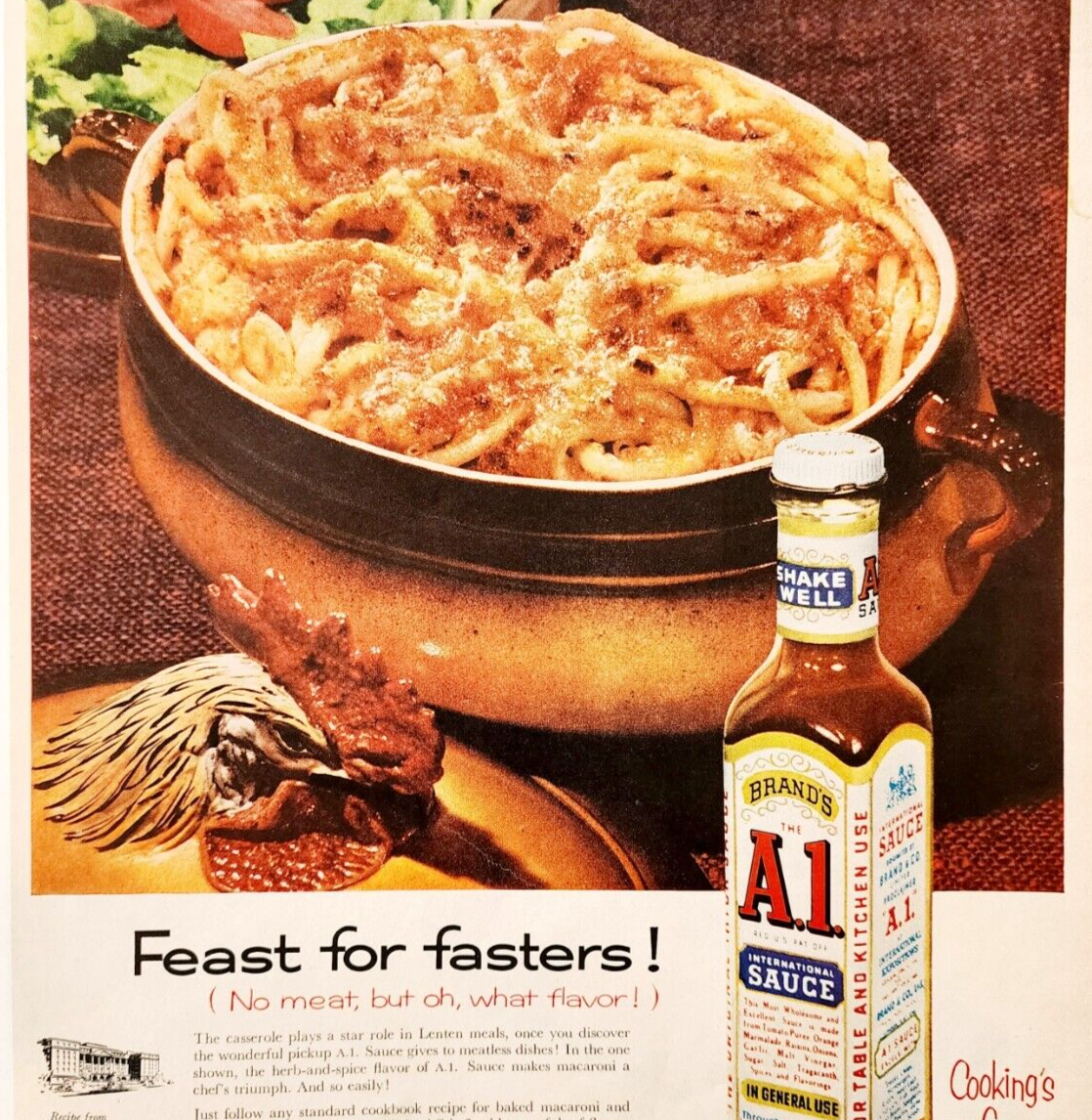 1956 A.1. International Steak Sauce Advertisement Vintage Condiments DWJJ11 - $22.49
