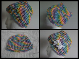 Bright Pastel Colorful Child Hat Pink Blue Yellow Hand Made New - £8.04 GBP