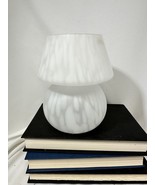 Retro White Frosted Glass Mushroom Shaped Lamp Murano Like Unwired - $33.66