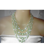 Multi Strand Bead Necklace Vintage Japanese Glitter Sugar Beads MINT Pal... - £40.89 GBP