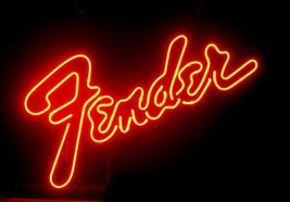 Fender Guitar Dealer Music Neon Light Sign 15&#39;&#39; x 10&#39;&#39; - £397.96 GBP