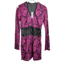 Romeo + Juliet Couture Mini Dress Size M Lace Long Sleeve V-Neck Cut Out... - $49.54