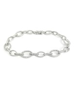 Authenticity Guarantee 
Open Oval Chain Link Diamond Bracelet 18K White ... - £1,758.84 GBP