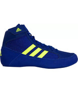 Adidas BD7637 HVC K Royal Blue &amp; Solar Yellow Kids Wrestling Shoes Size 4.5 - $745.80 MXN