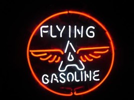 Flying A Gasoline Gas Station Neon Light Sign 16&#39;&#39; x 16&#39;&#39;  - £398.87 GBP