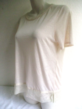 MAJE Paris Linen Blend Top Back has Sheer Lace Drape Crossover EUR 3 US ... - £22.41 GBP