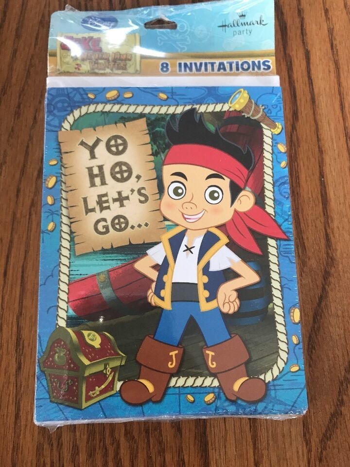 Jake and the Neverland Pirates Pack of 8 Invitations Ships N 24h - $4.93