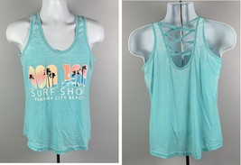 Ron Jon Surf Shop Panama City Beach Tank Top shirt Womens Medium Turquoise - $21.73