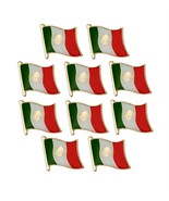 10 MEXICO FLAG PINS 0.5&quot; Laple Pin Mexican National Pride Hat Tie Set Lo... - $242.42 MXN