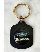 Vintage Ford Bronco Key Chain Black Metal Keychain Blue Gold White Logo - £15.11 GBP