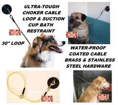 Dog Grooming&quot;Hold Em&quot;Bath Restraint Suction Cup,Hook&amp;Choker Style Loop Noose - £18.06 GBP