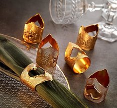 Gold Case - Gold Plated Premium Napkin Rings - Pack of 6 - Made in Turkey - Uniq - $28.71