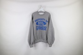 Vtg 90s ECHL Mens Large Distressed Toledo Storm Hockey Spell Out Sweatsh... - £51.98 GBP