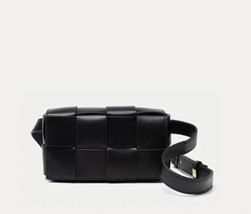 Genuine leather luxury intrecciato woven belt bag bum bag fanny pack - £55.00 GBP