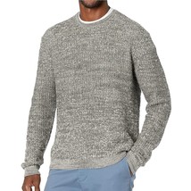 John Varvatos Collection Men&#39;s Linen Blend Jacquard Pullover Crew Sweater Grey - $79.12