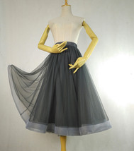 Ivory White Ruffle Layered Tulle Skirt Women Custom Size Tulle Midi Skirt image 10
