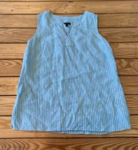 Talbots Women’s Stripe Sleeveless linen Top Size S Blue M10 - £12.96 GBP