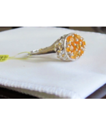 ORANGE MEXICAN FIRE OPAL ROUND COCKTAIL RING, 925 SILVER, SIZE 10, 1.60(... - $123.48 CAD