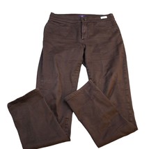 NYDJ Pants Womens 10 Brown Casual Outdoors Preppy Skinny Lift Tuck Techn... - $28.59