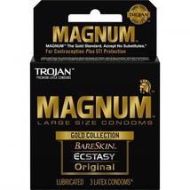 Trojan Magnum Large Size Condoms Gold Collection 3 Pack(D0102H5LES7.) - £11.27 GBP