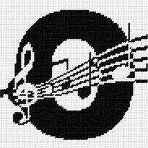 Pepita Needlepoint kit: Letter O Music Notes, 7&quot; x 7&quot; - $50.00+