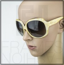 Christian Dior Glossy Gold Leaf 1G Oversized Ivory GLOSSY1 Gradient Sunglasses - £268.58 GBP