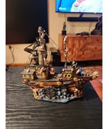 Halloween LED Village Sea Ghost Haunted Pirate Ship w/ Movement 2009 WORKS - $75.42