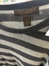 Sebastian Cooper Men&#39;s Size L Vneck Sweater Dark Blue Gray Cotton Cashmere Blend - £31.89 GBP