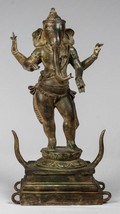 Ancien Chola Style Indien Bronze Debout Ganesha Statue - 49cm/20 &quot; - $1,122.27