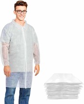 25 Pack White Polypropylene Lab Coats 3Xl No Pockets 4 Snaps Elastic Wrists - £76.79 GBP
