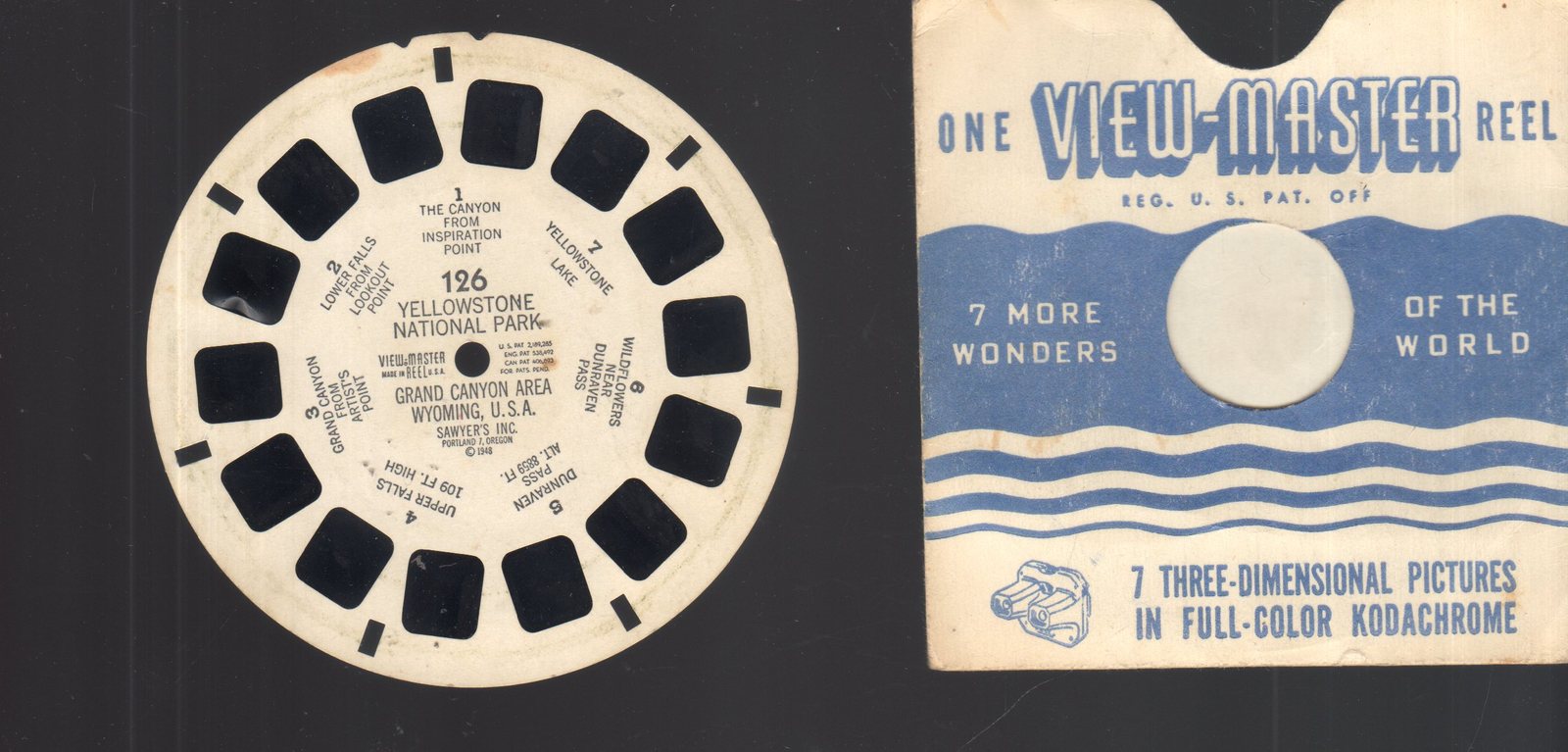 View-Master Reel # 126 Yellowstone National Park Grand Canyon Area Wyomi... - $3.50
