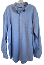 Van Heusen Men&#39;s Regular-Fit Wrinkle Free Button Down Shirt Size 2XL 36/37 Blue - £11.86 GBP