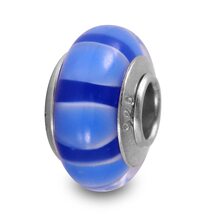 Galaxy Gold GG 925 Sterling Silver Genuine Murano Glass Charm, Lucky Blu... - $18.80