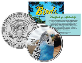 BLUE PARAKEET BIRD JFK Kennedy Half Dollar US Colorized Coin - £6.71 GBP