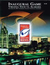 1998 Music CIty Bowl Game Program Alabama Crimson Tide Virginia Tech Hokies - £98.69 GBP